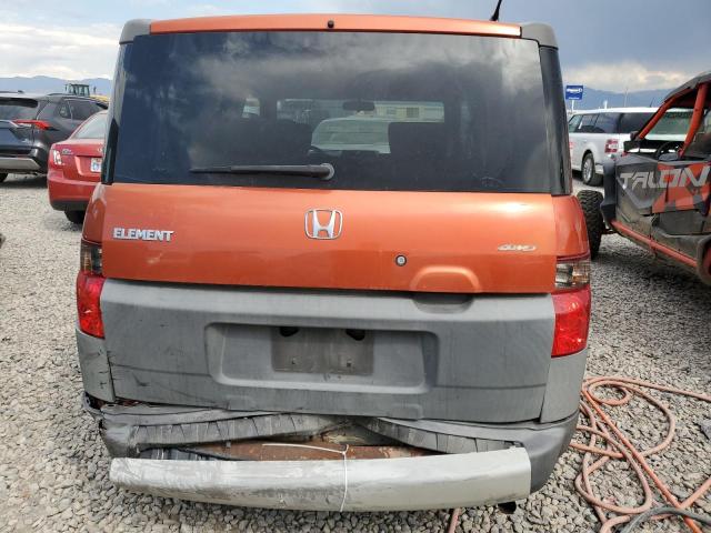 5J6YH28513L033917 - 2003 HONDA ELEMENT EX ORANGE photo 6