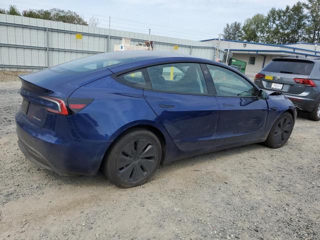 5YJ3E1EB0RF844195 - 2024 TESLA MODEL 3 Синій фото 3