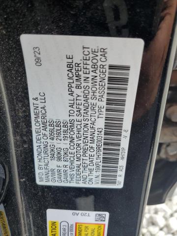 19XFL1H76RE003143 - 2024 HONDA CIVIC EXL BLACK photo 13
