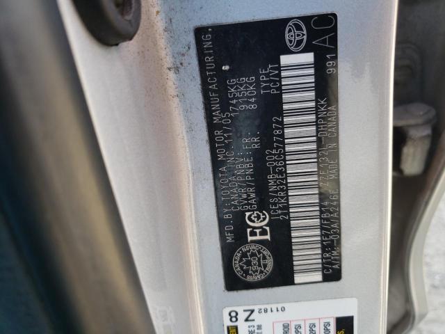 2T1KR32E36C577872 - 2006 TOYOTA COROLLA MA XR SILVER photo 14