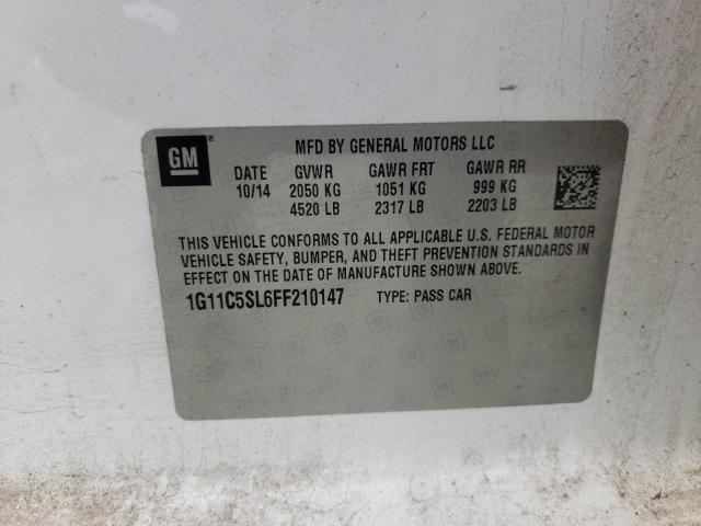 1G11C5SL6FF210147 - 2015 CHEVROLET MALIBU 1LT WHITE photo 12