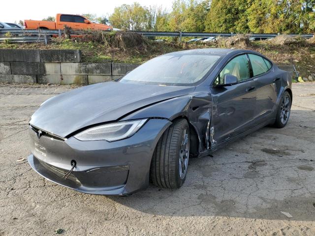 5YJSA1E5XMF439424 - 2021 TESLA MODEL S ნაცრისფერი ფოტო 1