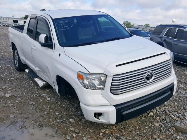 5TFRM5F18EX073947 - 2014 TOYOTA TUNDRA DOUBLE CAB SR/SR5 WHITE photo 1