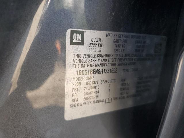 1GCGTBEN8H1231692 - 2017 CHEVROLET COLORADO 灰色 照片 13