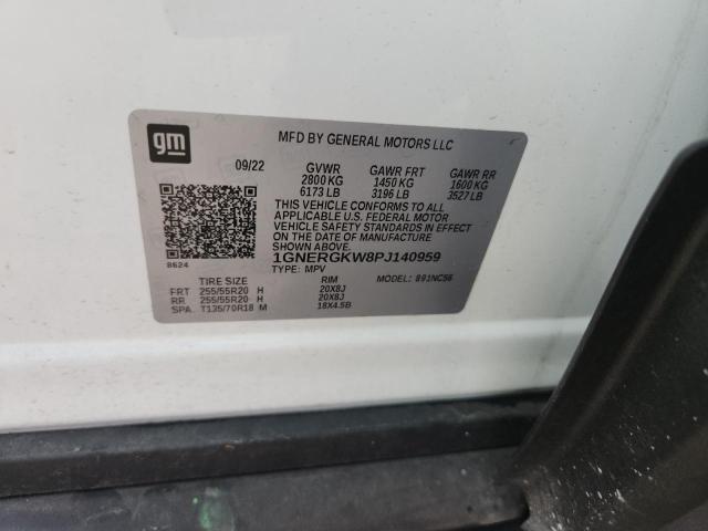 1GNERGKW8PJ140959 - 2023 CHEVROLET TRAVERSE LT أبيض صورة 13