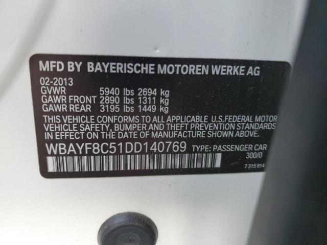 WBAYF8C51DD140769 - 2013 BMW 750 LXI WHITE photo 12