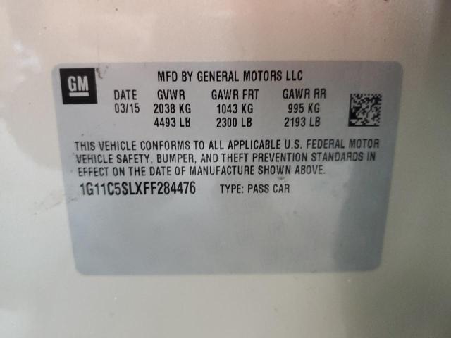 1G11C5SLXFF284476 - 2015 CHEVROLET MALIBU 1LT BEIGE photo 12