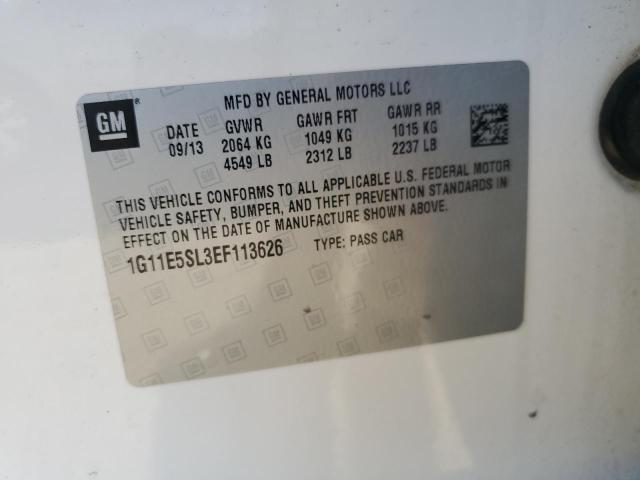 1G11E5SL3EF113626 - 2014 CHEVROLET MALIBU 2LT WHITE photo 12