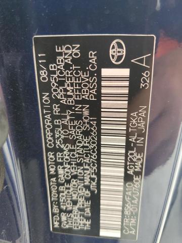 JTKJF5C76C3026641 - 2012 TOYOTA SCION TC BLUE photo 12