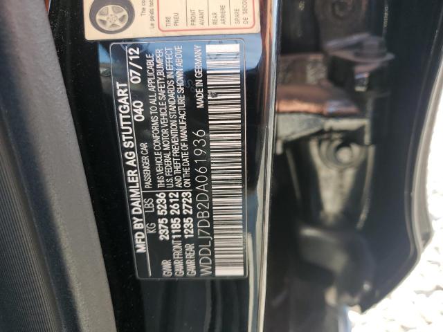 WDDLJ7DB2DA061936 - 2013 MERCEDES-BENZ CLS 550 შავი ფოტო 12