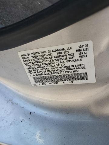 5FNRL3H6XAB022776 - 2010 HONDA ODYSSEY EXL Gümüş foto 14