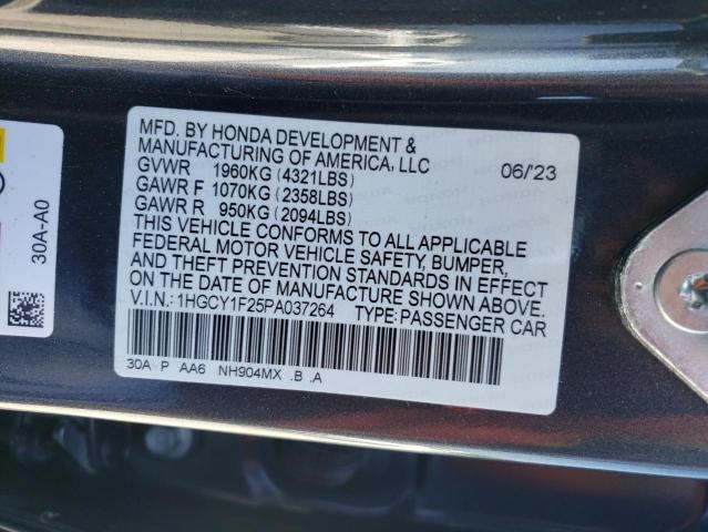 1HGCY1F25PA037264 - 2023 HONDA ACCORD LX CHARCOAL photo 12