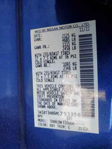 5N1BT3AB6PC753358 - 2023 NISSAN ROGUE S BLUE photo 14