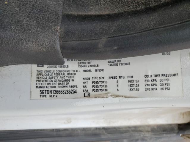 5GTDN136668286254 - 2006 HUMMER H3 Blanco foto 13