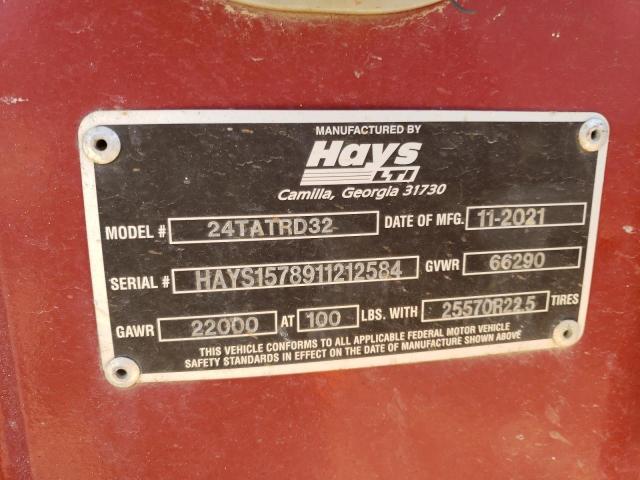 HAYS1578911212584 - 2022 HAYS TRAILER RED photo 10