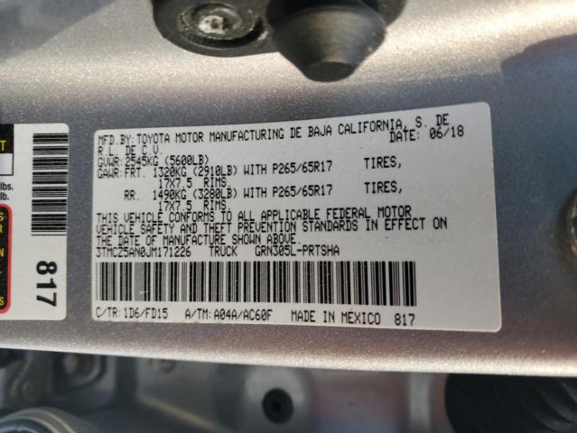 3TMCZ5AN0JM171226 - 2018 TOYOTA TACOMA DOUBLE CAB GRAY photo 13