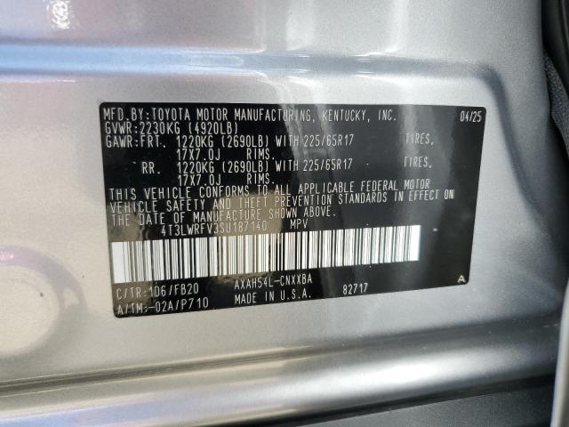 4T3LWRFV3SU187140 - 2025 TOYOTA RAV4 LE SILVER photo 13