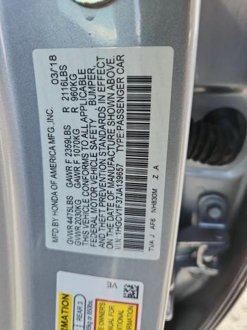 1HGCV1F37JA139657 - 2018 HONDA ACCORD SPORT SILVER photo 12