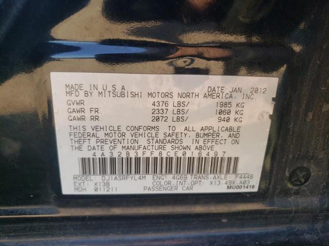 4A32B3FF8CE016497 - 2012 MITSUBISHI GALANT ES BLACK photo 12