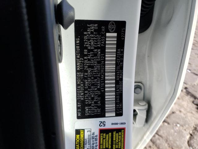 4T1G11AK2RU214121 - 2024 TOYOTA CAMRY SE NIGHT SHADE WHITE photo 12