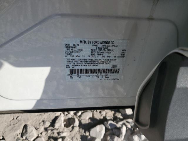 2FMPK3J93LBB28447 - 2020 FORD EDGE SEL WHITE photo 13