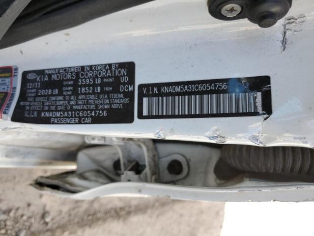 KNADM5A31C6054756 - 2012 KIA RIO LX WHITE photo 12