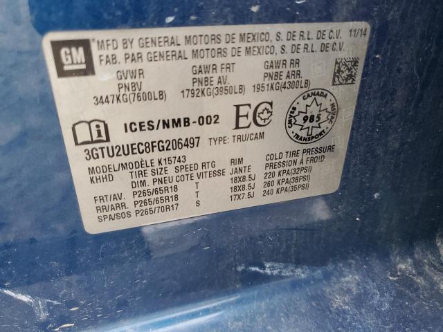 3GTU2UEC8FG206497 - 2015 GMC SIERRA K1500 SLE BLUE photo 12