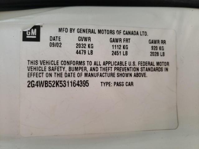 2G4WB52K531164395 - 2003 BUICK REGAL LS 白色 照片 12