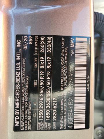 4JGFB4KB2LA237495 - 2020 MERCEDES-BENZ GLE 350 4MATIC GRAY photo 14