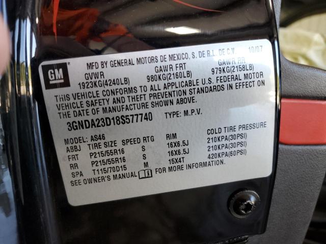 3GNDA23D18S577740 - 2008 CHEVROLET HHR LT შავი ფოტო 13