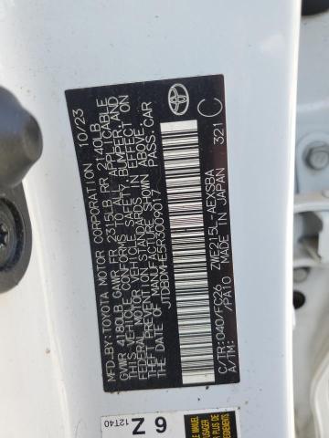 JTDBDMHE5R3009017 - 2024 TOYOTA COROLLA LE თეთრი ფოტო 12