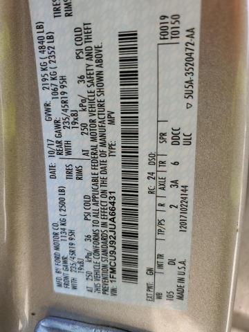 1FMCU9J92JUA66431 - 2018 FORD ESCAPE TITANIUM SILVER photo 13