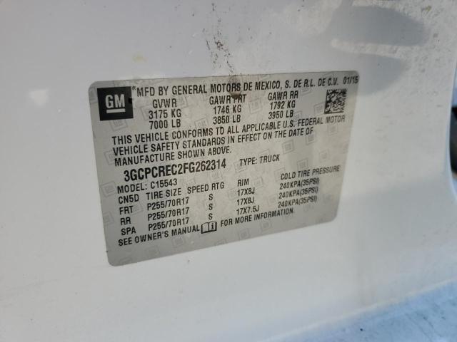 3GCPCREC2FG262314 - 2015 CHEVROLET SILVERADO C1500 LT 白色 照片 12