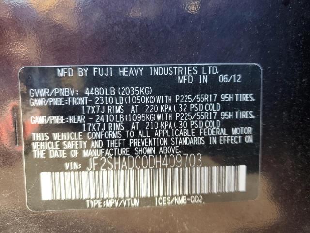 JF2SHADC0DH409703 - 2013 SUBARU FORESTER 2.5X PREMIUM 黑色 照片 13