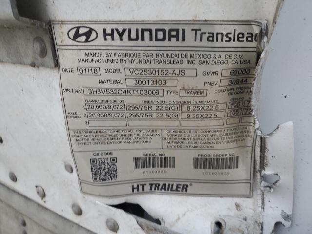 3H3V532C4KT103009 - 2019 HYUNDAI TRANSLEAD WHITE photo 10