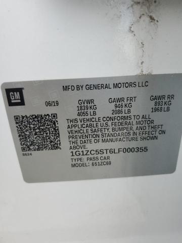 1G1ZC5ST6LF000355 - 2020 CHEVROLET MALIBU LS WHITE photo 12