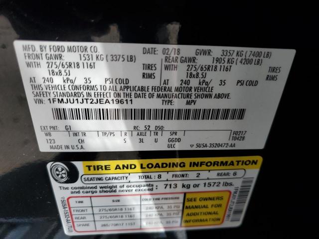 1FMJU1JT2JEA19611 - 2018 FORD EXPEDITION XLT Schwarz Foto 13