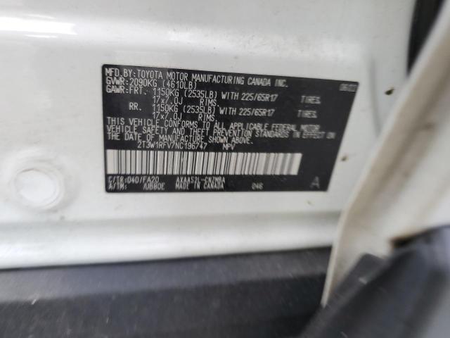 2T3W1RFV7NC196747 - 2022 TOYOTA RAV4 XLE WHITE photo 13