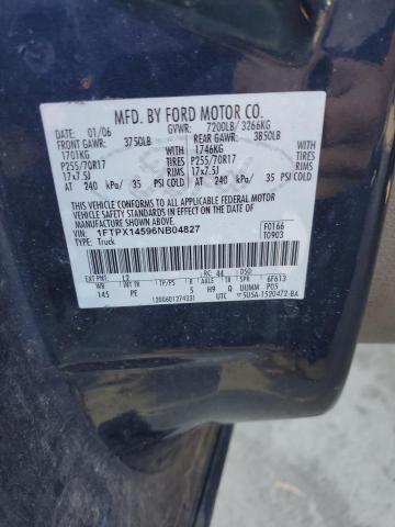 1FTPX14596NB04827 - 2006 FORD F150 BLUE photo 12