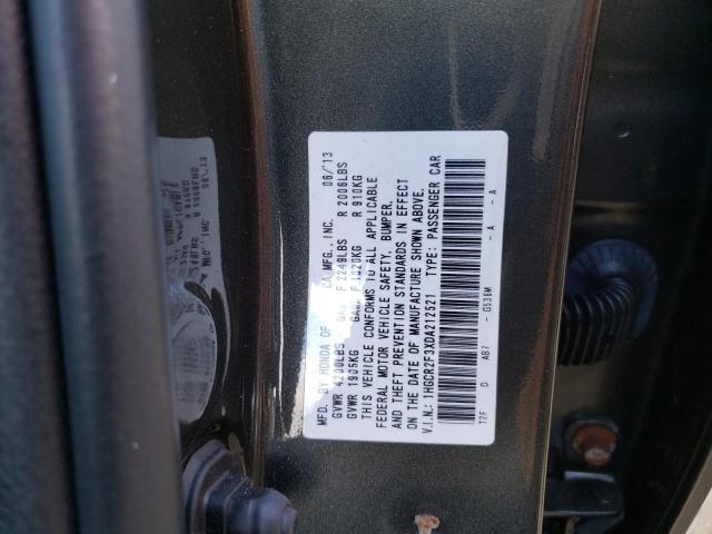 1HGCR2F3XDA212521 - 2013 HONDA ACCORD LX GRAY photo 12