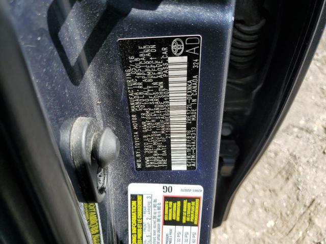 2T1BURHE6GC681007 - 2016 TOYOTA COROLLA L Azul foto 12