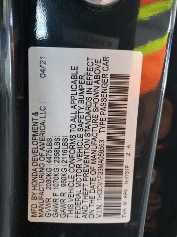 1HGCV1F33MA058563 - 2021 HONDA ACCORD SPORT BLACK photo 12