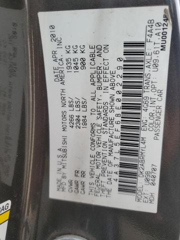 4A37L5EF6BE002290 - 2011 MITSUBISHI ECLIPSE SPYDER GS GRAY photo 12