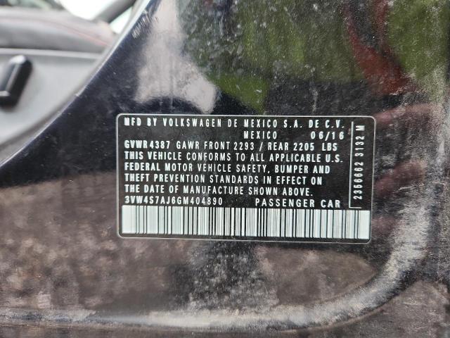 3VW4S7AJ6GM404890 - 2016 VOLKSWAGEN JETTA GLI Սև լուսանկար 12