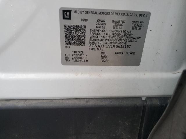 3GNAXHEV1KS618157 - 2019 CHEVROLET EQUINOX LS WHITE photo 13
