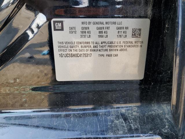 1G1JC5SH0C4175317 - 2012 CHEVROLET SONIC LT 黑色 照片 12