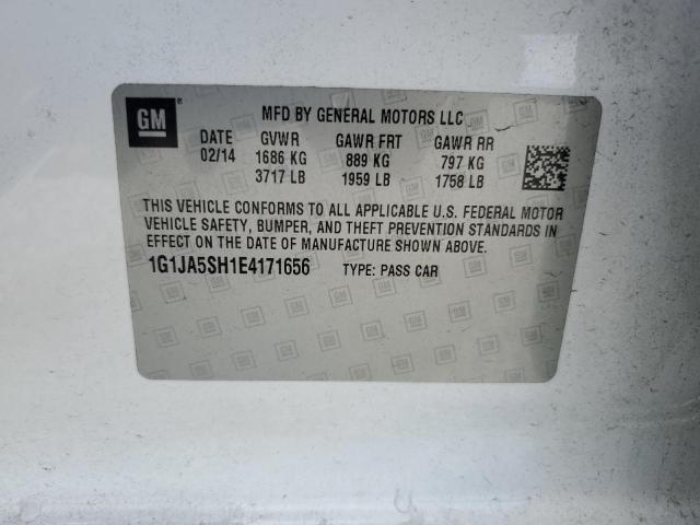 1G1JA5SH1E4171656 - 2014 CHEVROLET SONIC LS WHITE photo 13