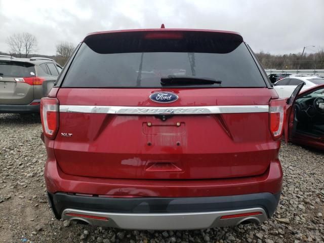 1FM5K7D87HGA68965 - 2017 FORD EXPLORER XLT RED photo 6