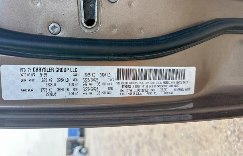 1D7RB1CTXAS118338 - 2010 DODGE RAM 1500 BROWN photo 10