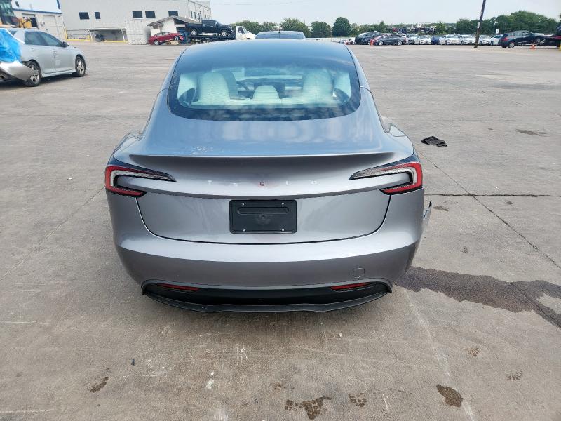 5YJ3E1EA1SF999853 - 2025 TESLA MODEL 3 GRAY photo 6